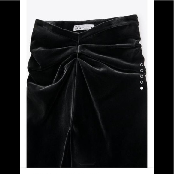 NWT - Zara Black Limited Edition High-rise Velvet Pants - M - Picture 2 of 4